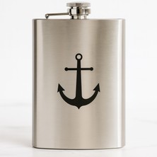Hakay Perlotus 8 Oz- 235 cc Hunili Cep Tipi Kapaklı Çelik Denizci Çapa Temalı Içki Matarası