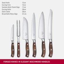 Hakay Victorinox 7.7240.6 Grand Maitre 7 Parça Ahşap Blok Set, Akağaç