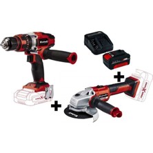 Die Grup Einhell Te Ag Axxio Taşlama Te CD 18/48 Li I Darbeli Vidalama 4,0 Amper Kit