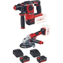 Die Grup Einhell Herocco 18V Kırıcı Delici Axxio 18/150 Avuç Taşlama 2X4.0AH Kömürsüz Set