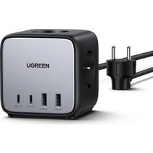Hakay Ugreen Diginest Cube 65W Güç Şeridi Gan USB C Şarj Cihazı 3 Yollu Soket ve Anahtar ile Uyumlu MacBook Air/pro, iPhone 14 Pro Max, 13, 12, iPad Pro, Galaxy S23 Ultra, S23+