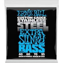 Die Grup Ernie Ball Ekstra Slinky Paslanmaz Çelik Elektrik Bas Telleri, Ölçü 40-95