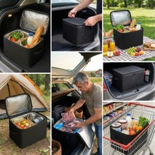 Popüler Sepet Isı Koruyucu Termal Taşıma Çantası 32 Litre – Araç Bagaj Organizeri, Termos, Katlanabilir Keçe Saklama Çantası 37X27X25 cm BX40