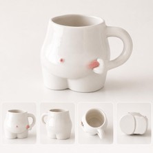Hakay Arvale El Yapımı Seramik Göbekli Şişman Obez Tasarım El Yapımı Mug Kupa Fincan Tasarım Mug Kupa (2, Büyük)