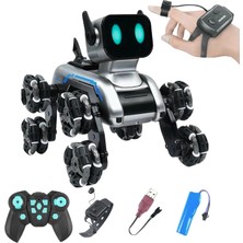 Die Grup Giffy/oyuncak 2.4 Ghz Uzaktan ve Bilekten Kumandalı Şarjlı 8 Teker Akrobat Robot Köpek Müzikli ve LED Işıklı Full Fonksiyon Akıllı Köpek Yavrusu Çift Kumanda Kontollü