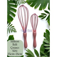 Hakay Multiamo 2'li Silikon Çırpıcı Seti, 25CM-21CM, Somon