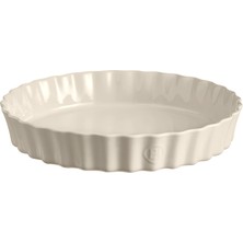 Hakay Emile Henry Tart-Börek-Flan Kabı Yuvarlak 32 cm Ekru/clay