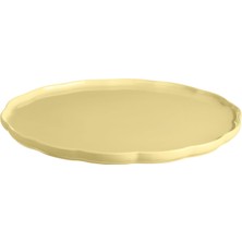 Hakay Emile Henry Madeleine Yuvarlak Servis Tabağı 31 cm Tereyağı Sarısı/vanille