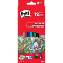 Hakay Pritt 12'li Uzun Kuru Boya Kalemi, 12 Renk