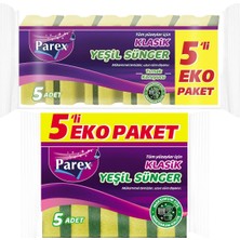 Hakay Parex Klasik Yeşil Sünger Düz ve Oluklu 2'li Set