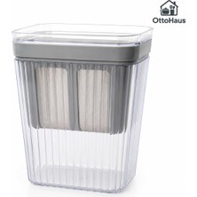 Hakay Ottohaus 2200 ml Yoğurt Süzme Kabı, Paslanmaz Çelik Filtreli 3 Parçalı Süzme Yoğurt Aparatı, Kapaklı Şeffaf Hazne, Labne, Lor Peyniri ve Kefir Süzgeci