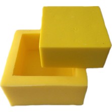 Hakay Parti Vitrini Kare Silikon Mum Kalıbı 4.5x4.5x2 cm (Yeşil)