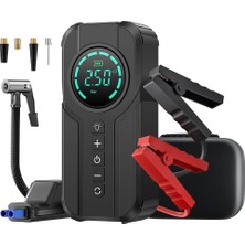 Hakay Robo 4'ü 1 Arada Şarjlı Akü Ateşleyici Lastik Şişirici Powerbank LED Işık 150PSI Yüksek Basınçlı