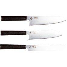 Hakay Zaika 3'lü Set Şef Bıçakları - Gyutou, Eğri Santoku, Ekmek Bıçağı