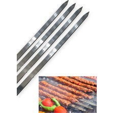 Hakay Pratikoutdoor 8 Adet Paslanmaz Çelikten (Krom) 3mm Adana Kebab Şiş, Barbekü Kebab Şiş, 2.5CMX60CM
