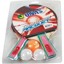 Hakay Onas Çift Toplu Masa Tenisi Raketi Seti F118, 2 Raket, 2 Top, Bej