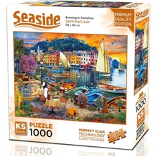 Hakay Ks Games 1000 Parça Portofino'da Akşam Manzarası Puzzle - David Maclean - 20812