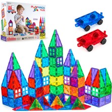 Hakay Playmags 100 Parça Manyetik Blok Set | 3+ Yaş Bebek ve Çocuklar Için Stem Montessori Eğitim Seti | Okul Öncesi ve Ilkokul Çocuklarına Uygun Oyuncak