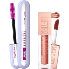 Hakay Maybelline New York Falsies Surreal Maskara + Lifter Gloss Nemlendirici Dudak Parlatıcısı- 009 Topaz