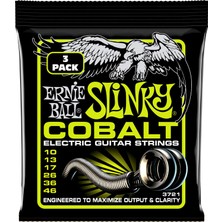 Hakay Ernie Ball Normal Slinky Kobalt Elektro Gitar Telleri 3'lü Paket, Ölçü 10-46