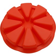 Hakay Tinky Winky Silikon Derin Üçgen Baklava Pasta Çikolata Muffin Kek Kalıbı 8'li Kırmızı