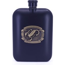 Hakay Akrep Kabartma Amblem Paslanmaz Çelik Cep Matarası - Hip Flask 7 Oz