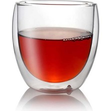 Hakay Epinox Çift Cidarlı Iki Katmanlı Çift Camlı Bardak, Kupa, Borosilikat Cam, Yalıtımlı, 250 ml