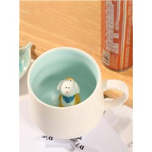 Hakay Mukko Home 3D Sevimli Koyun Figürlü Porselen Sürpriz Kupa - 350 Ml, Şık ve Eğlenceli Tasarım,mavi