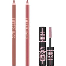Hakay Maybelline New York Lifter Liner Dudak Kalemi 05 On It & 07 Big Lift & Mini Lash Sensational Sky High Cosmic Black Maskara Makyaj Seti