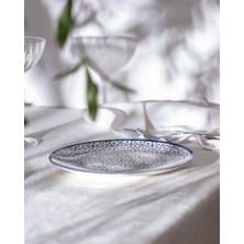 Hakay Reve Blue Elodie Pasta Tabağı - 19 cm - Mavi/beyaz