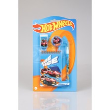 Hakay Hot Wheels Lisanslı Not Defteri, Gömme Kurşun Kalem, Silgi ve Kalemtraş Seti, Turuncu