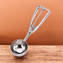 Hakay Smartizi Profesyonel Büyük Boy Dondurma Kaşığı (6 Cm) - Paslanmaz Çelik Mekanizmalı Dondurma Servis Kepçesi