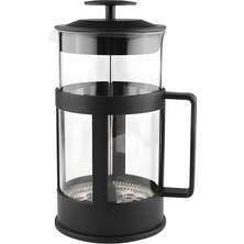 Hakay Kanji 350 ml Cam French Press – Isıya Dayanıklı Cam, Paslanmaz Çelik Filtreli, Siyah Renkli Kahve ve Bitki Çayı Demliği