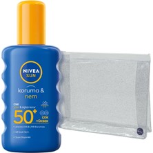 Hakay Sun SPF50 Yüksek Güneş Koruyucu ve Nemlendirici Vücut Spreyi 200ML, Suya Dayanıklı, Çanta Hediyeli