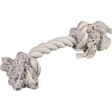 Hakay Karlie 2 Düğümlü Ip Köpek Oyuncak, M, 30 Cm, Beyaz