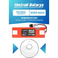 Electroll Roborock S50 Uyumlu Batarya (Orijinal Kapasite) 5200mah Pil Kutulu Robot Süpürge Bataryası Değişimi