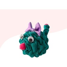 Hakay Çıngıraklı Örme Kedi Oyuncağı 9cm Yeşil