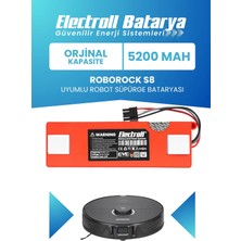 Electroll Roborock S8 Uyumlu Batarya (Orijinal Kapasite) 5200MAH Pil Robot Süpürge Batarya Değişimi