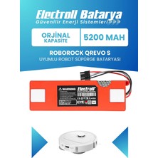 Electroll Roborock Qrevo S Uyumlu Batarya (Orijinal Kapasite) 5200MAH Pil Robot Süpürge Batarya Değişimi