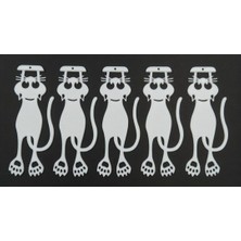 Hakay Plastik Silüet Kedi Ayracı, 5'li Set (Beyaz)