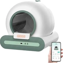 Hakay Groove Ti+ Wi-Fi Akıllı Kedi Tuvaleti, 65L Kapasite, 9l Çöp Torbası, 1-8 kg Kediler Için Yeşil