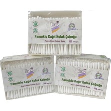 Hakay Lux Pamuklu Kağıt Kulak Çubuğu, 3 Paket, Toplam 600 Adet