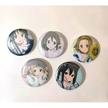 Aesco K On! K On Anime Buton Rozet 37MM 5 Adet