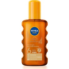 Hakay Nıvea Sun Karoten Özlü Yoğun Bronzlaştırıcı Güneş Yağ Sprey 200ML, E Vitamini,doğal ve Altın Rengi Bronzluk