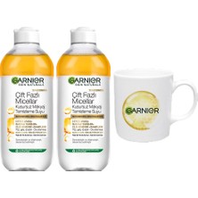 Hakay Garnier Skin Naturals 2'li Çift Fazlı Micellar Kusursuz Makyaj Temizleme Suyu (400 Ml) Bardak Hediyeli