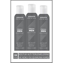 Hakay Watsons Fresh Men Pudrasız Deodorant Sprey 150 ml x 3 Adet