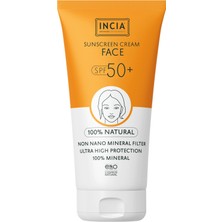 Hakay INCIA%100 Doğal Yüz Güneş Kremi Leke Karşıtı Mineral Filtreli Yüksek Koruma SPF50 Uva Uvb 50 ml