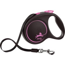 Hakay Flexi Black Design M Beden Pembe 5mt Şerit Tasma