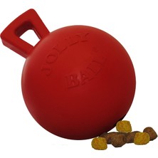 Hakay Jolly Pets Tug-N-Toss Ağır Hizmet Köpek Oyuncak Topu Saplı, 10 Inç/küçük, Kırmızı