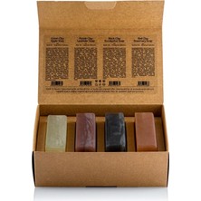 Hakay Dionesse Erkekler Için Doğal Kil Sabunu Seti - 4X120 gr - Organik & El Yapımı - Zengin Minerallerle Desteklenmiş Sülfatsız Sabun - Cilt ve Saç Bakımı Için